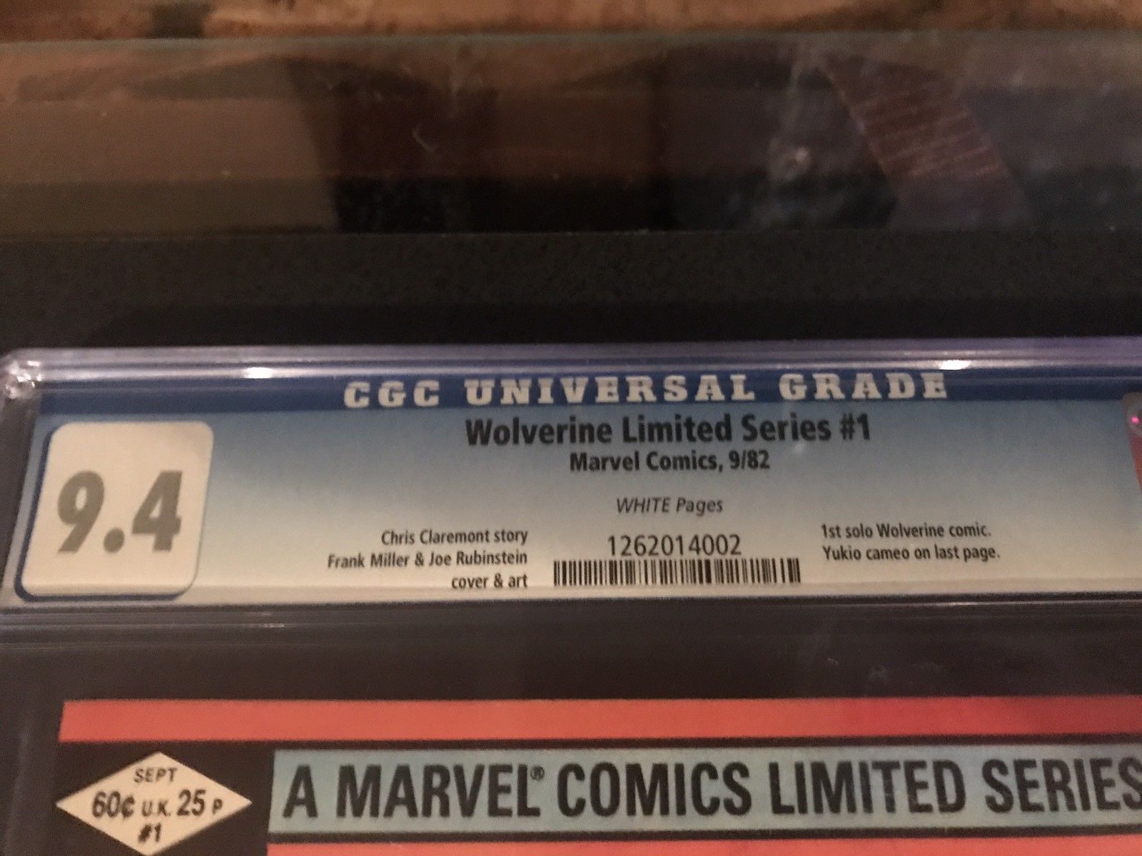 Wolverine Limited Series 1 CGC 9.4 Frank Miller 1st Solo Title Marvel