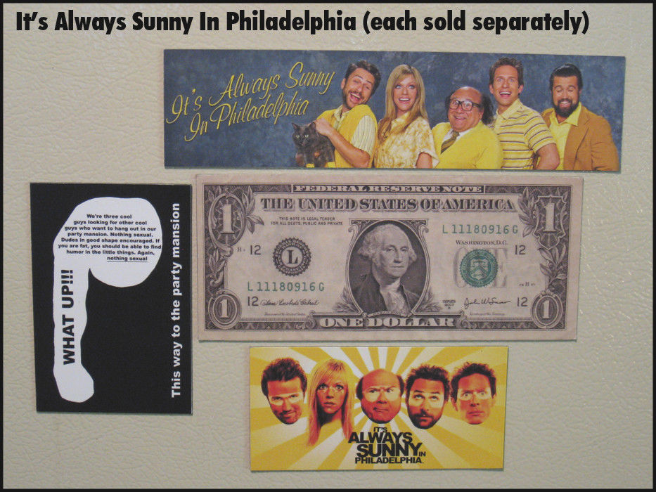 Fridge Fun Refrigerator Magnet ITS ALWAYS SUNNY IN PHILADELPHIA - HEADS SET OF 5