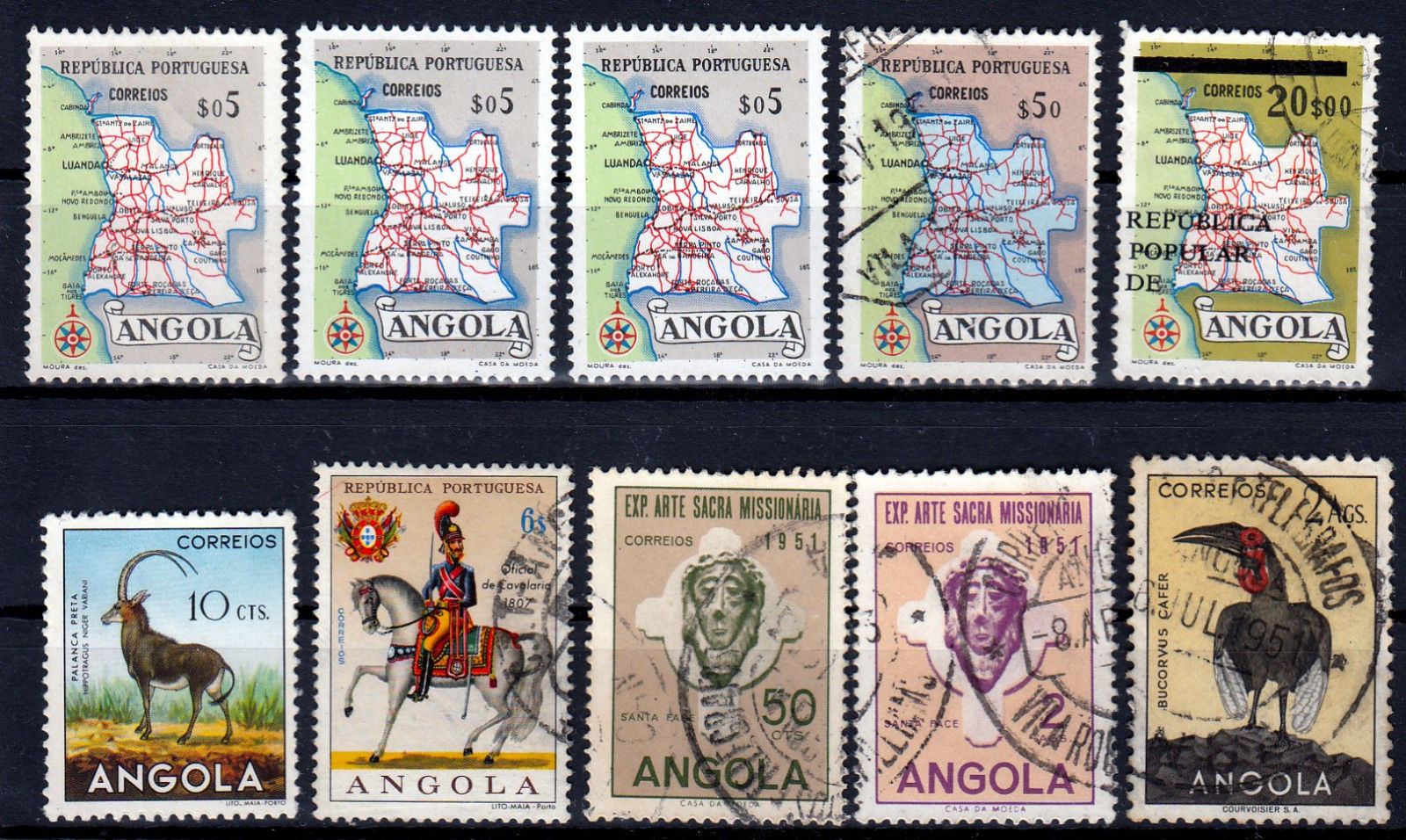 ANGOLA - Portuguese colonies ☀ nice collection / lot of 76 stamps - see SCAN