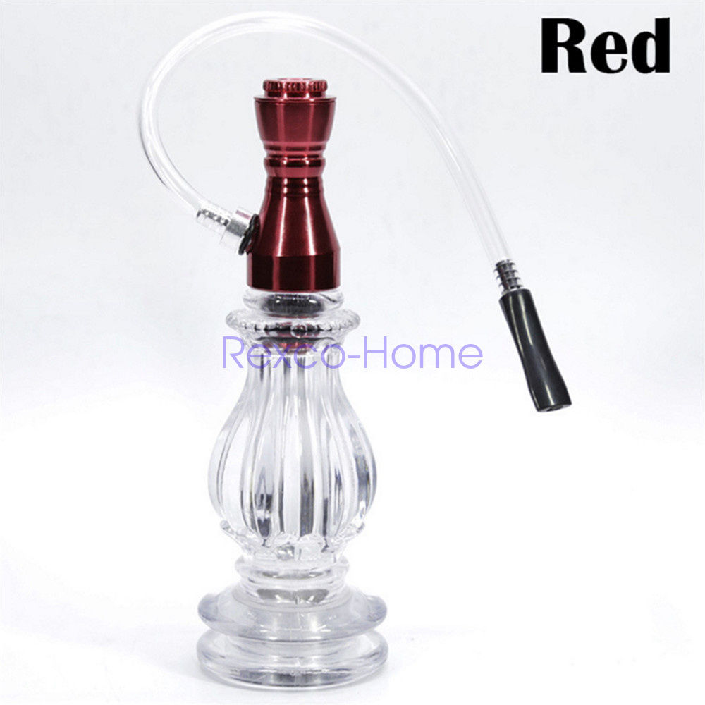 Small Size Smoking Tobacco Acrylic Hookah Shisha Pipe Mini Travel Set 4 Colors