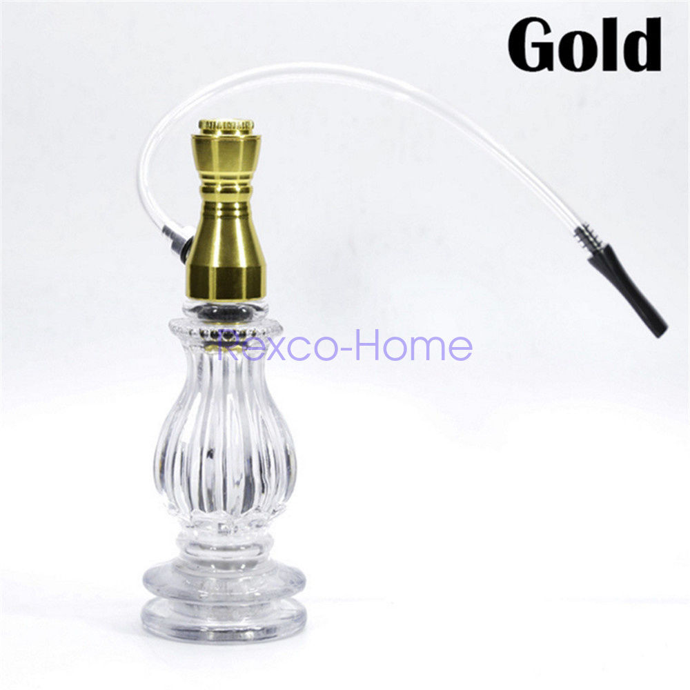 Small Size Smoking Tobacco Acrylic Hookah Shisha Pipe Mini Travel Set 4 Colors