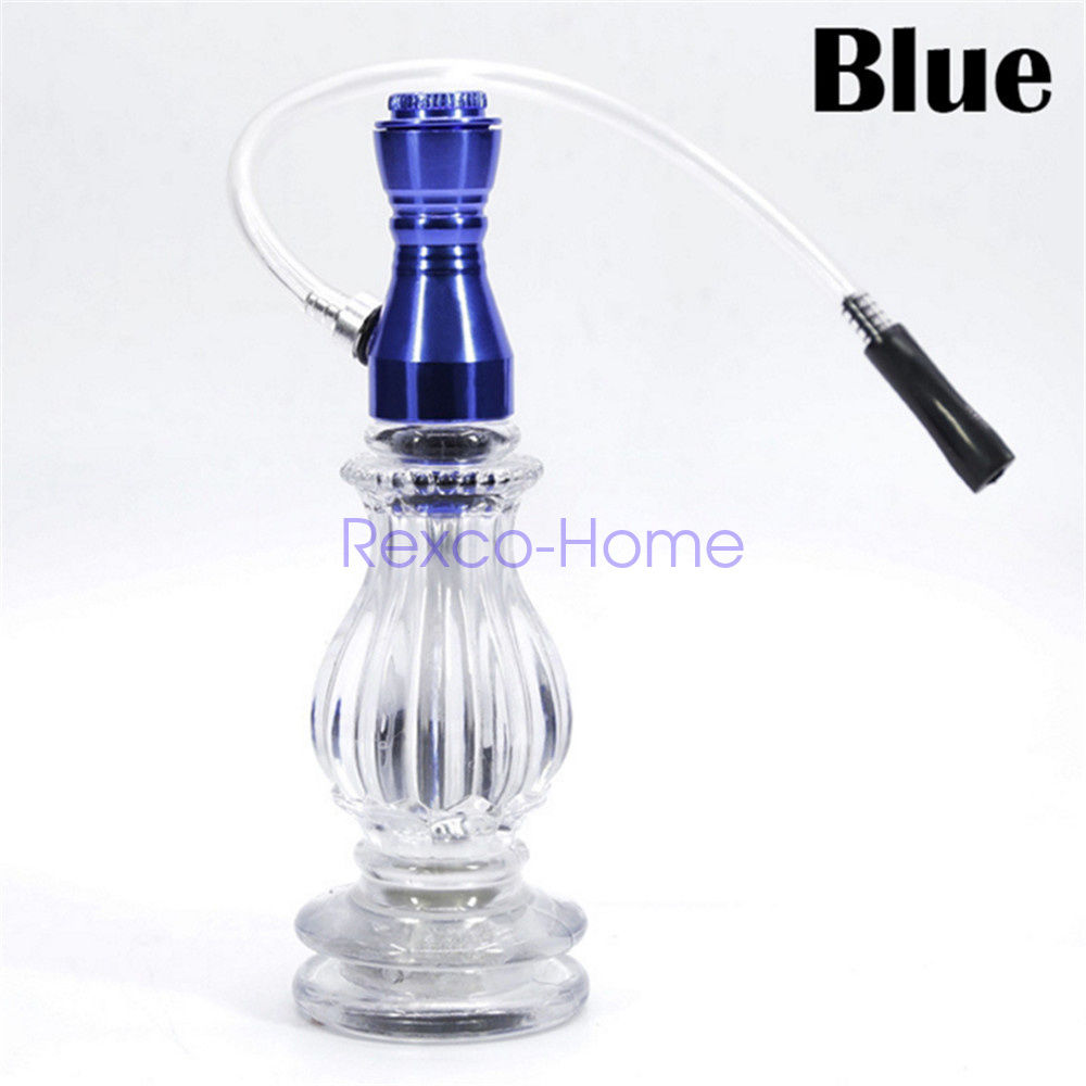 Small Size Smoking Tobacco Acrylic Hookah Shisha Pipe Mini Travel Set 4 Colors