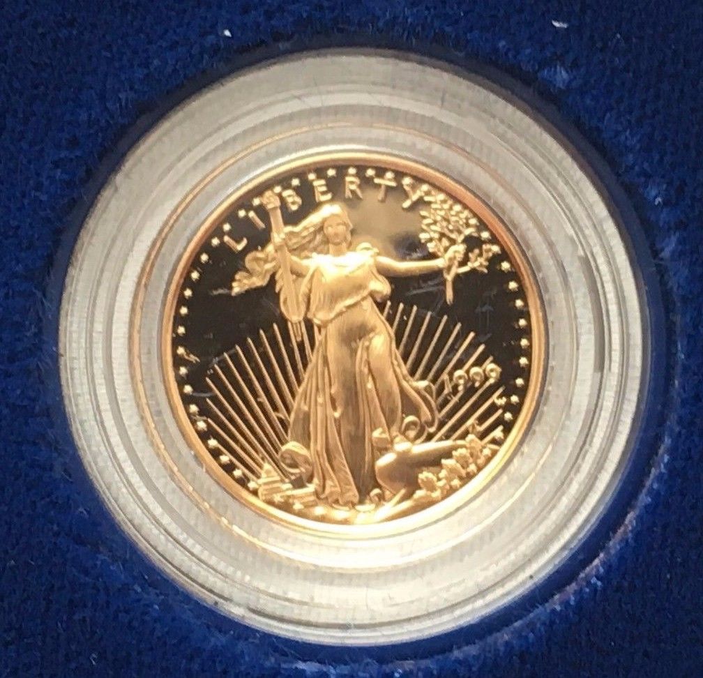 1999 GOLD PROOF AMERICAN EAGLE FIVE $5 DOLLAR ONE-TENTH OUNCE COIN