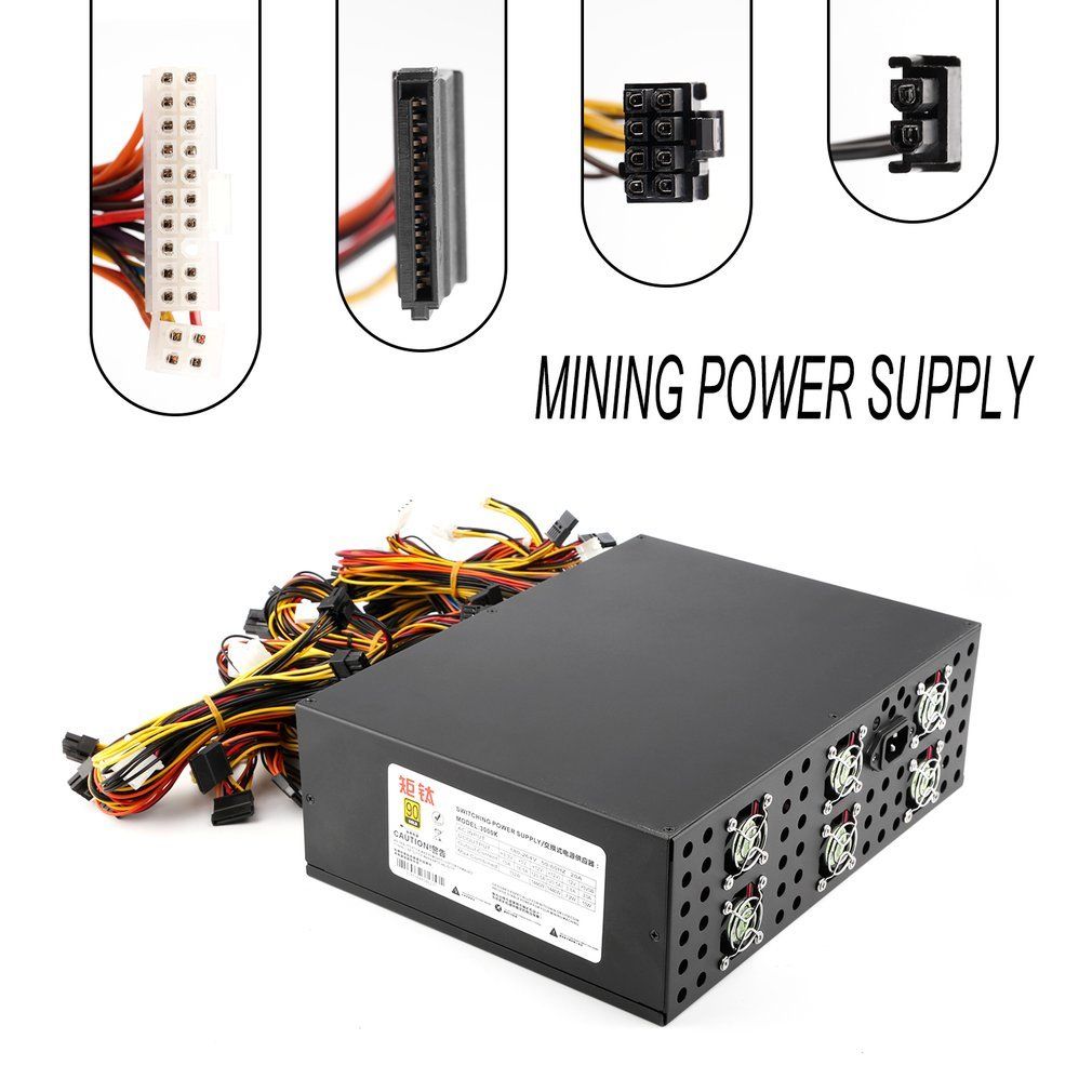 3000W Power Supply For 12 GPU Eth Rig Ethereum Coin Mining Miner Dedicated GR