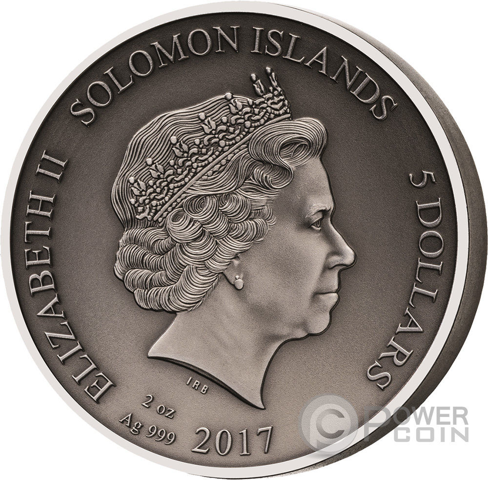 COLOSSEUM Gladiators 2 Oz Silver Coin 5$ Solomon Islands 2017