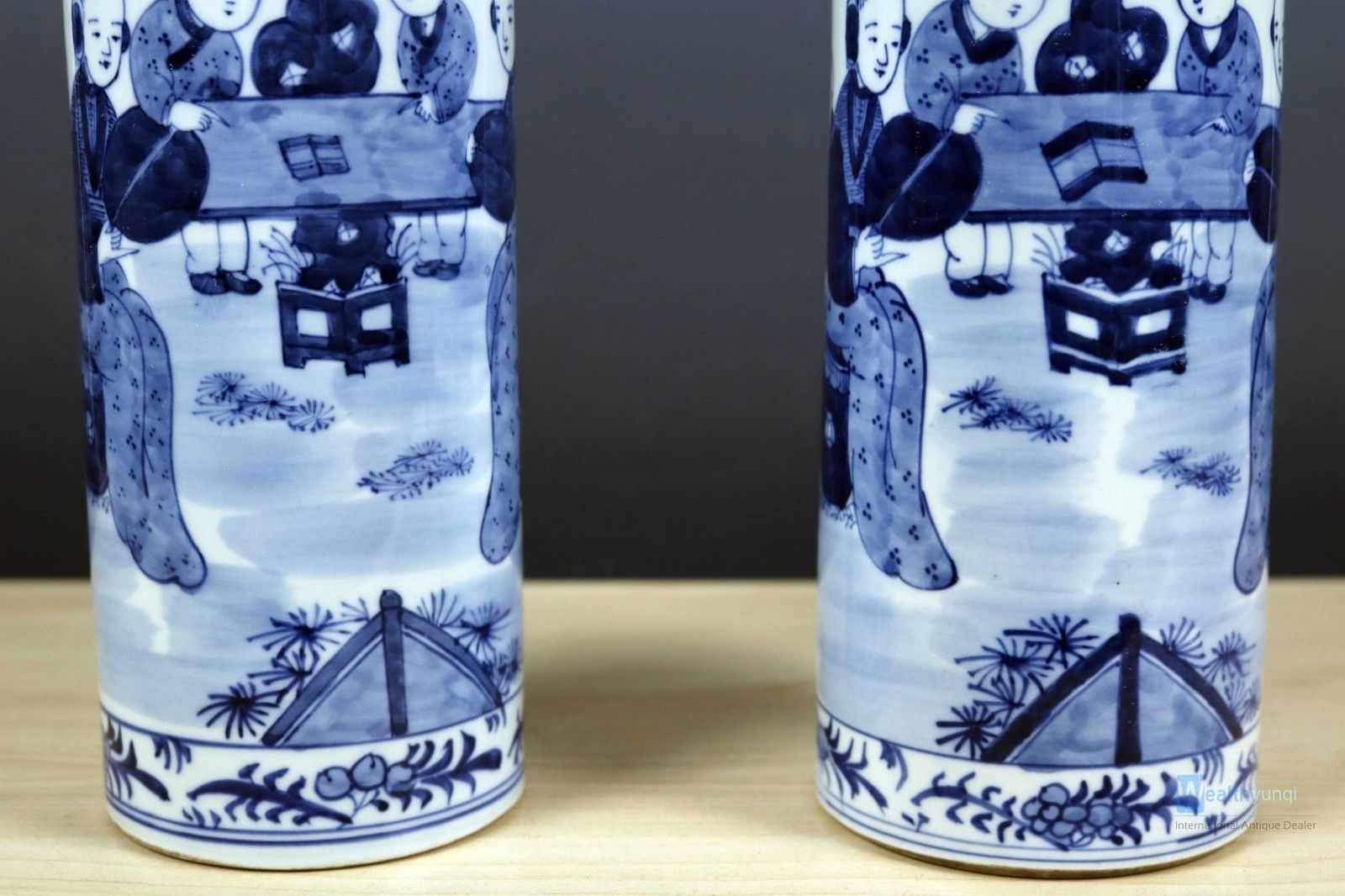 Fine Beautiful Chinese A pair Blue and white porcelain Boy Vase