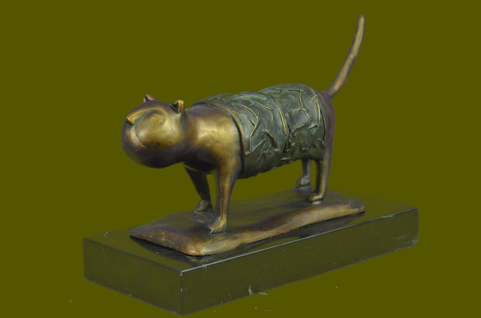 Signed Fernando Botero Fat Cat Abstract Modern Art Decor Sculpture Statue Bronze