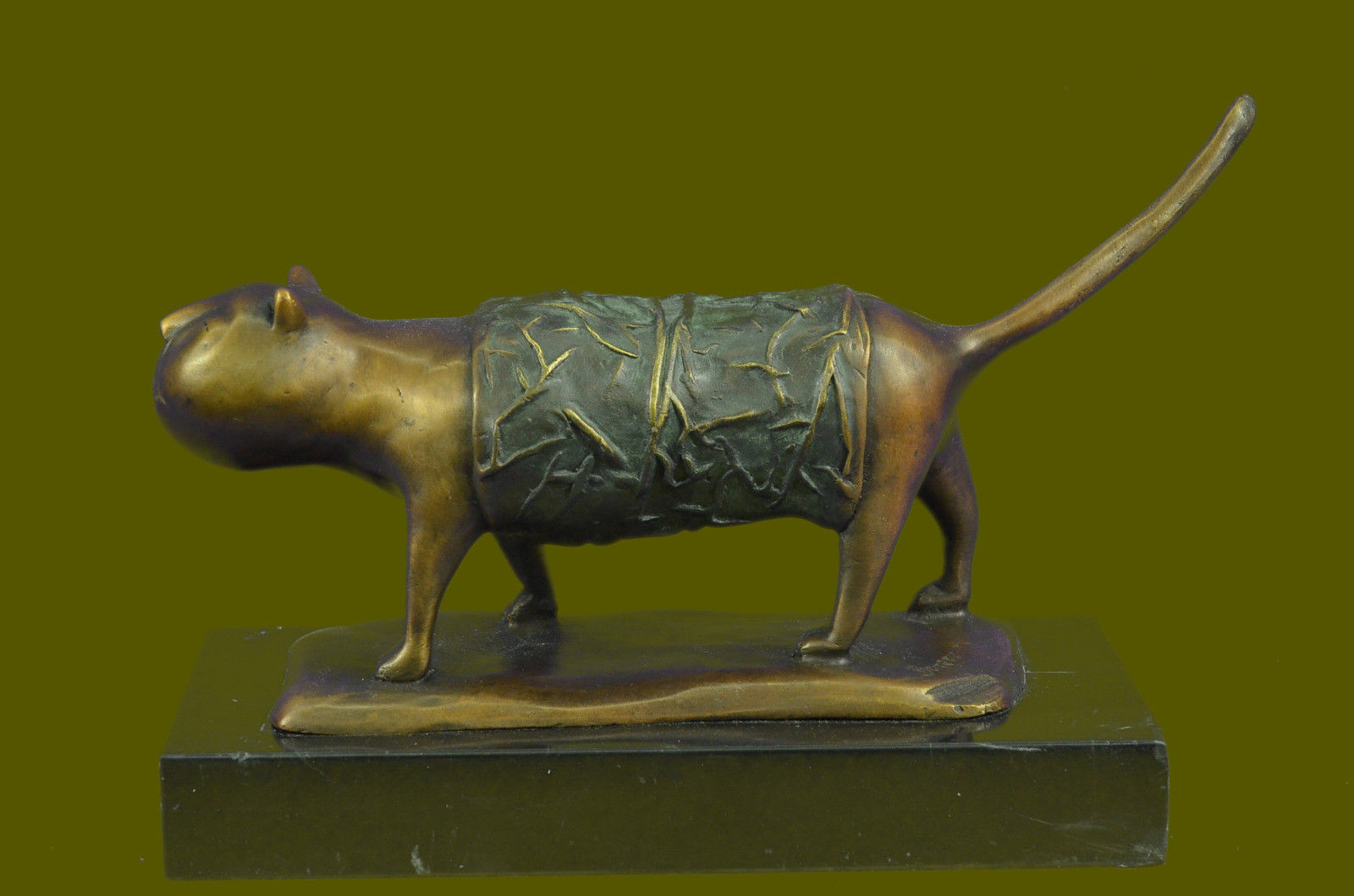 Signed Fernando Botero Fat Cat Abstract Modern Art Decor Sculpture Statue Bronze