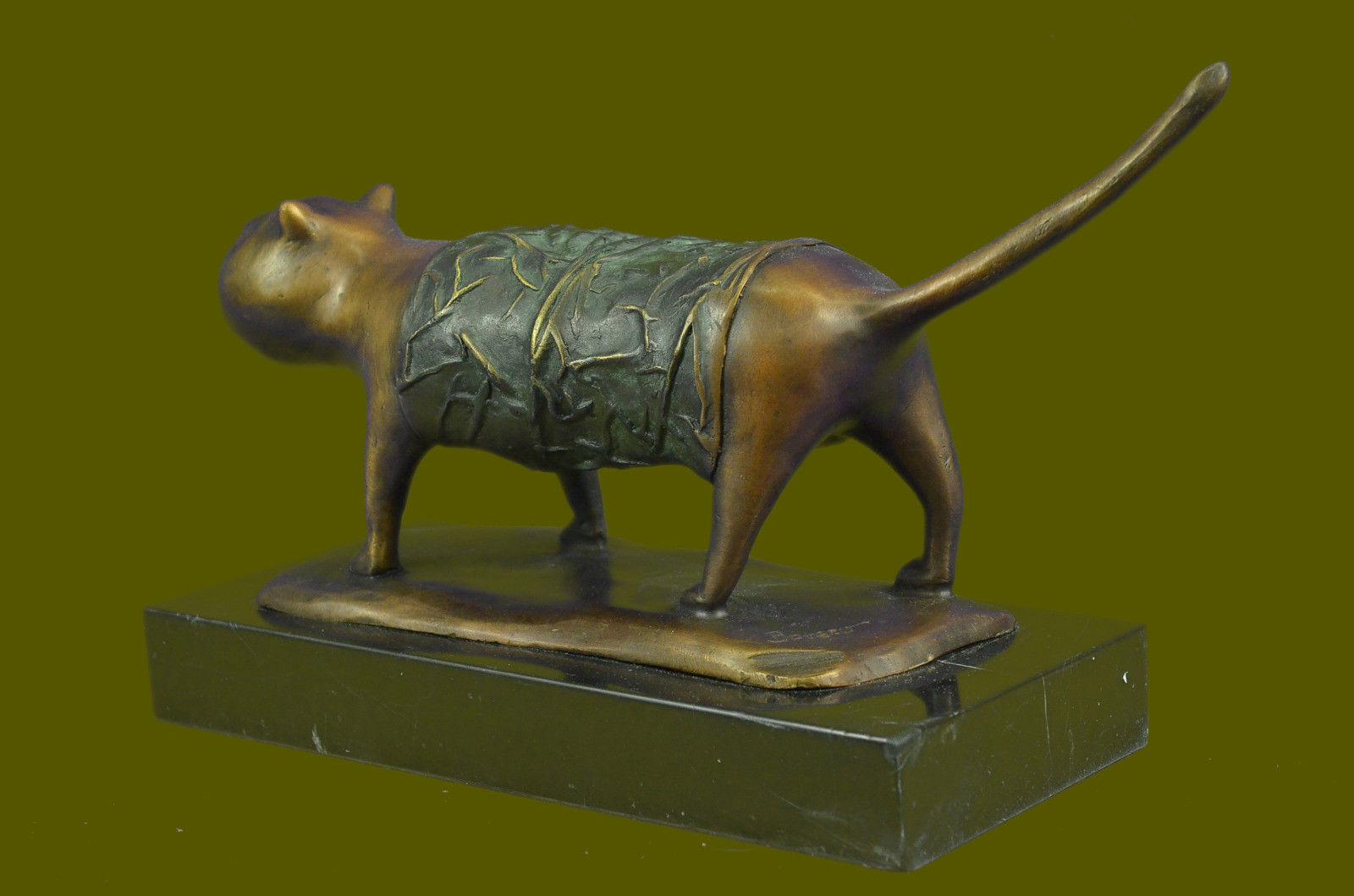 Signed Fernando Botero Fat Cat Abstract Modern Art Decor Sculpture Statue Bronze