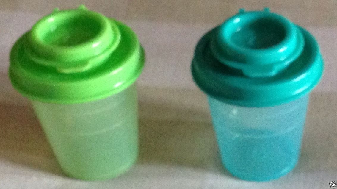 Tupperware Salt and Pepper Shakers Set Of 2 In Different Colors- New