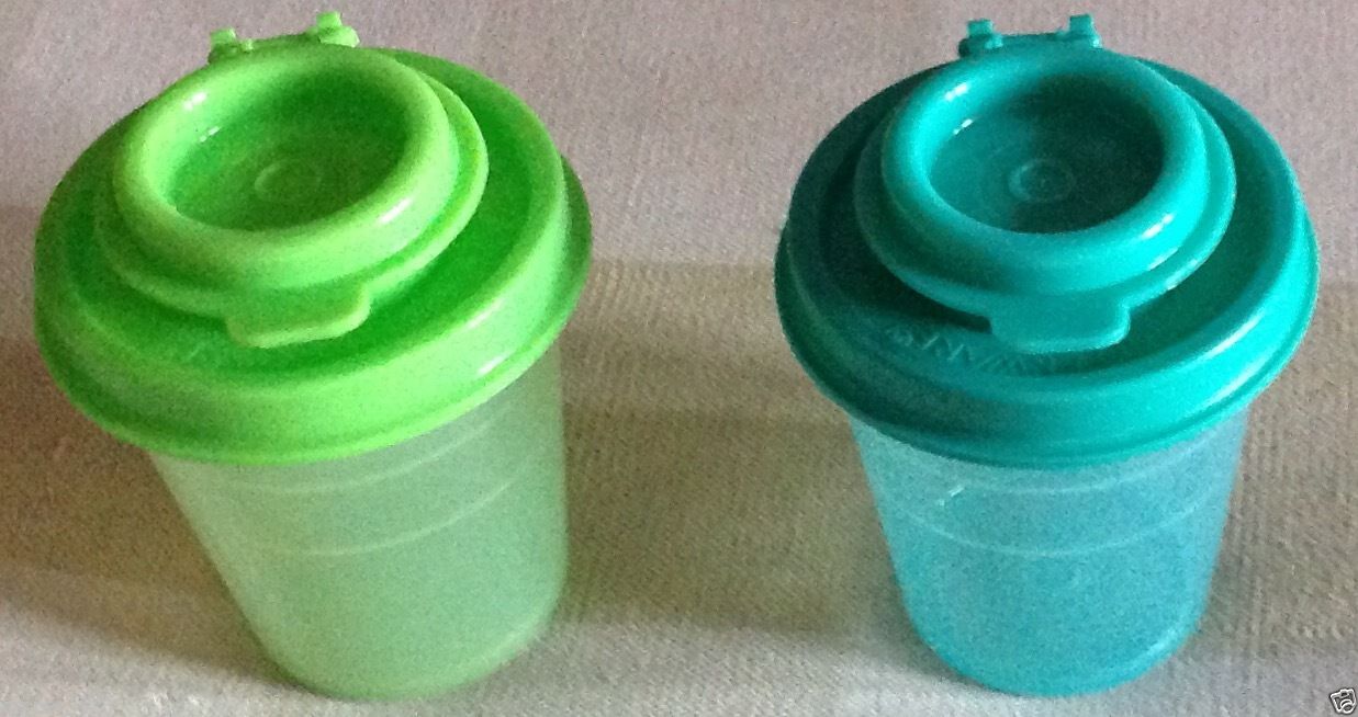 Tupperware Salt and Pepper Shakers Set Of 2 In Different Colors- New