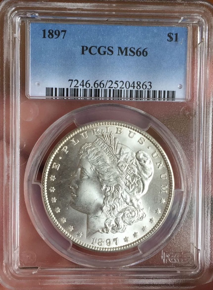 1897-P $1 Morgan Silver Dollar - PCGS MS66 - RARE Key Date!!!!