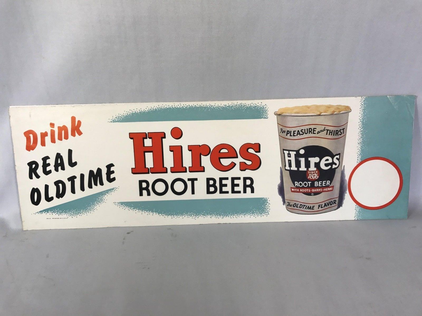 Vintage 1950s Hires Root Beer Sign Advertising