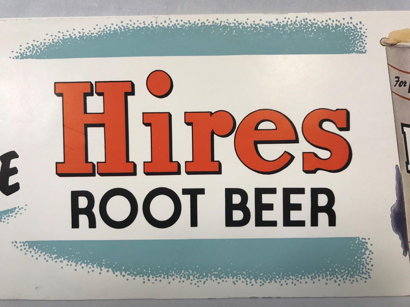 Vintage 1950s Hires Root Beer Sign Advertising