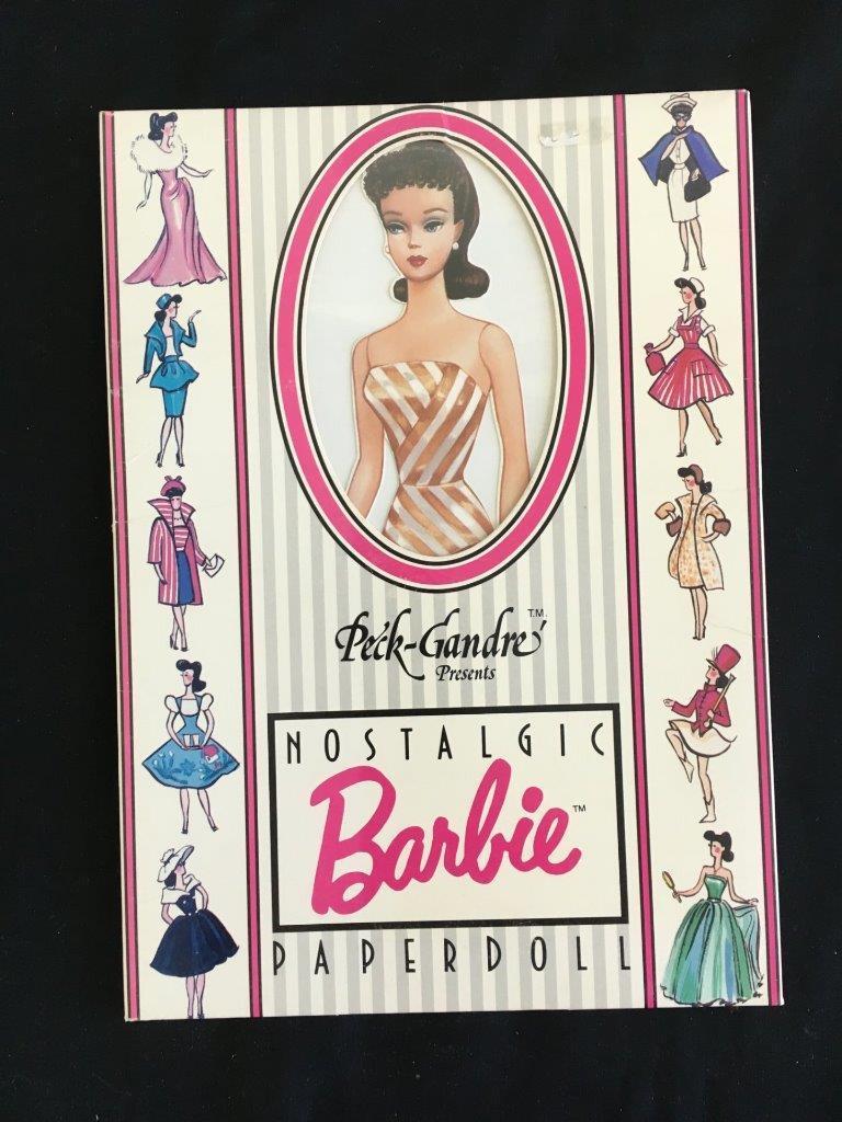 Vintage Barbie paper dolls book 1989 uncut brunette Peck Gandre nostalgic