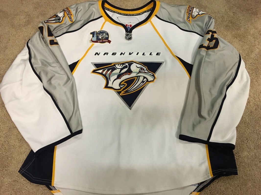 PEKKA RINNE 07'08 ROOKIE White Nashville Predators Game Worn Used Jersey COA