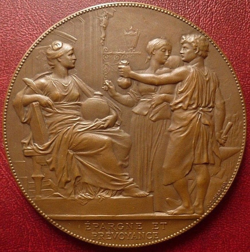 Dated 1926 large French Bronze medal by J.C. CHAPLAIN