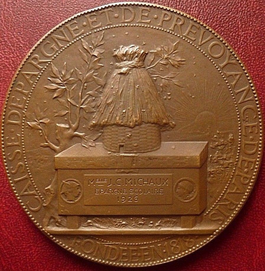 Dated 1926 large French Bronze medal by J.C. CHAPLAIN