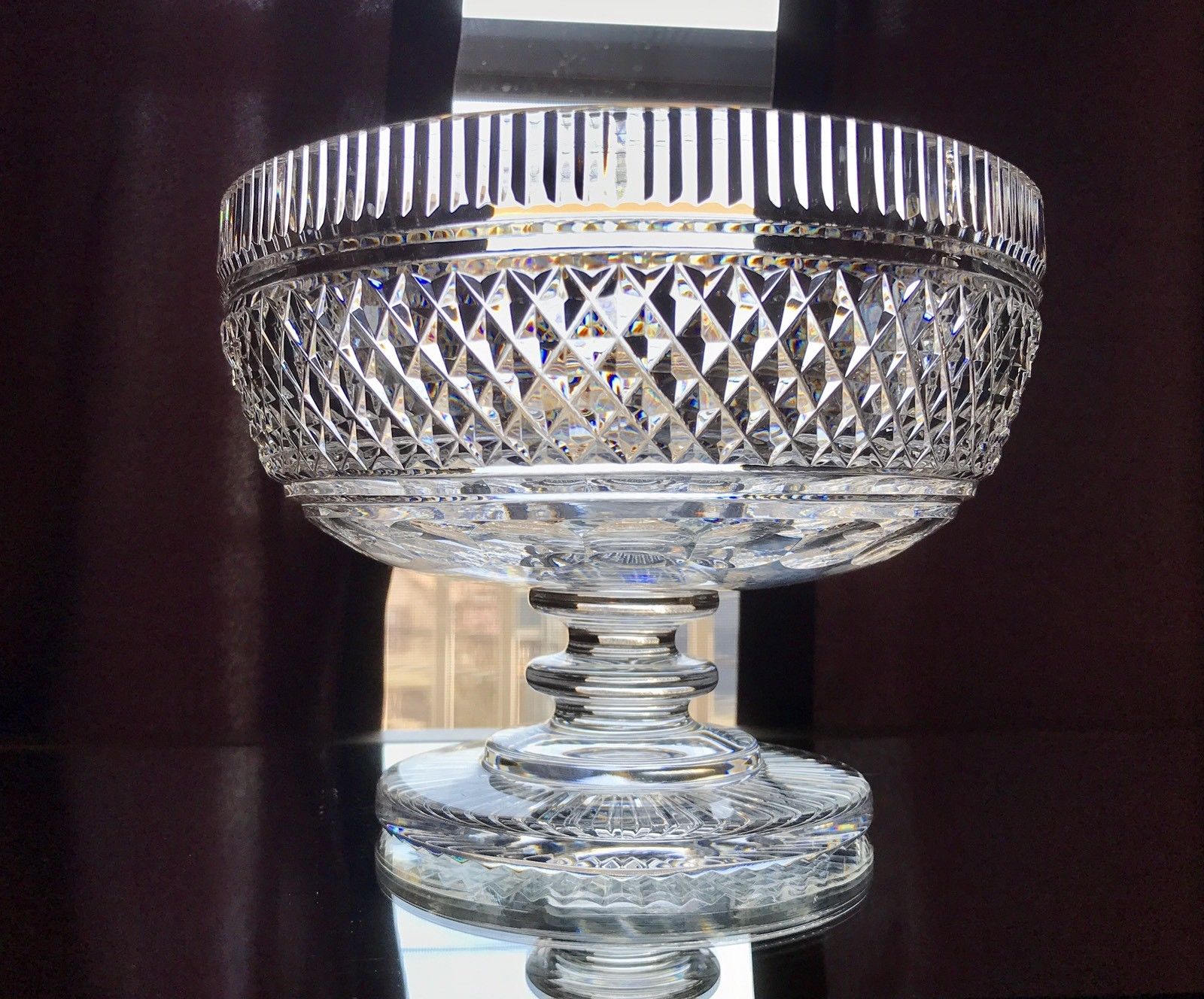 Master Cut Waterford Crystal 7" Castletown Footed Pedestal Bowl Vintage Signed