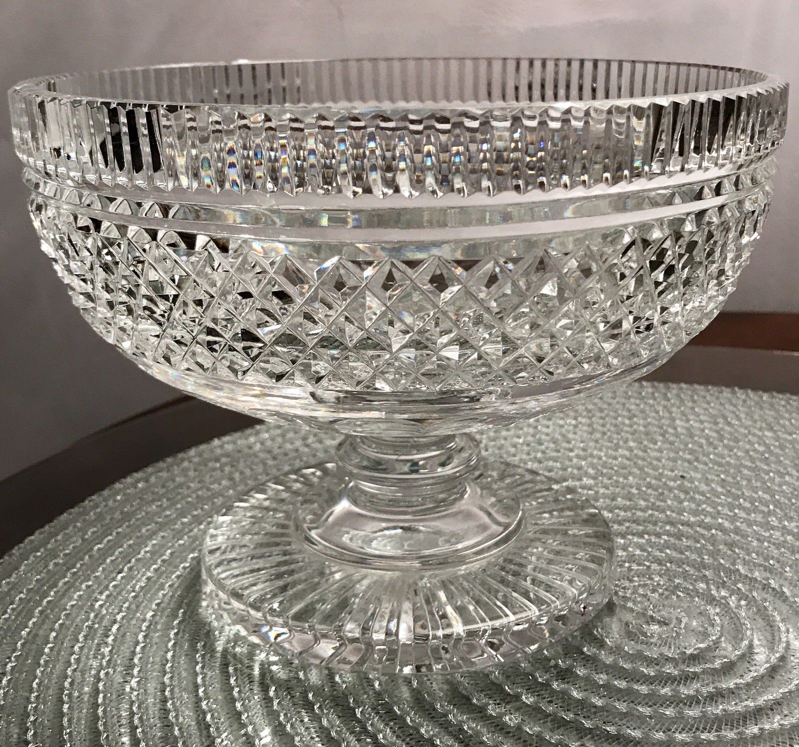 Master Cut Waterford Crystal 7" Castletown Footed Pedestal Bowl Vintage Signed