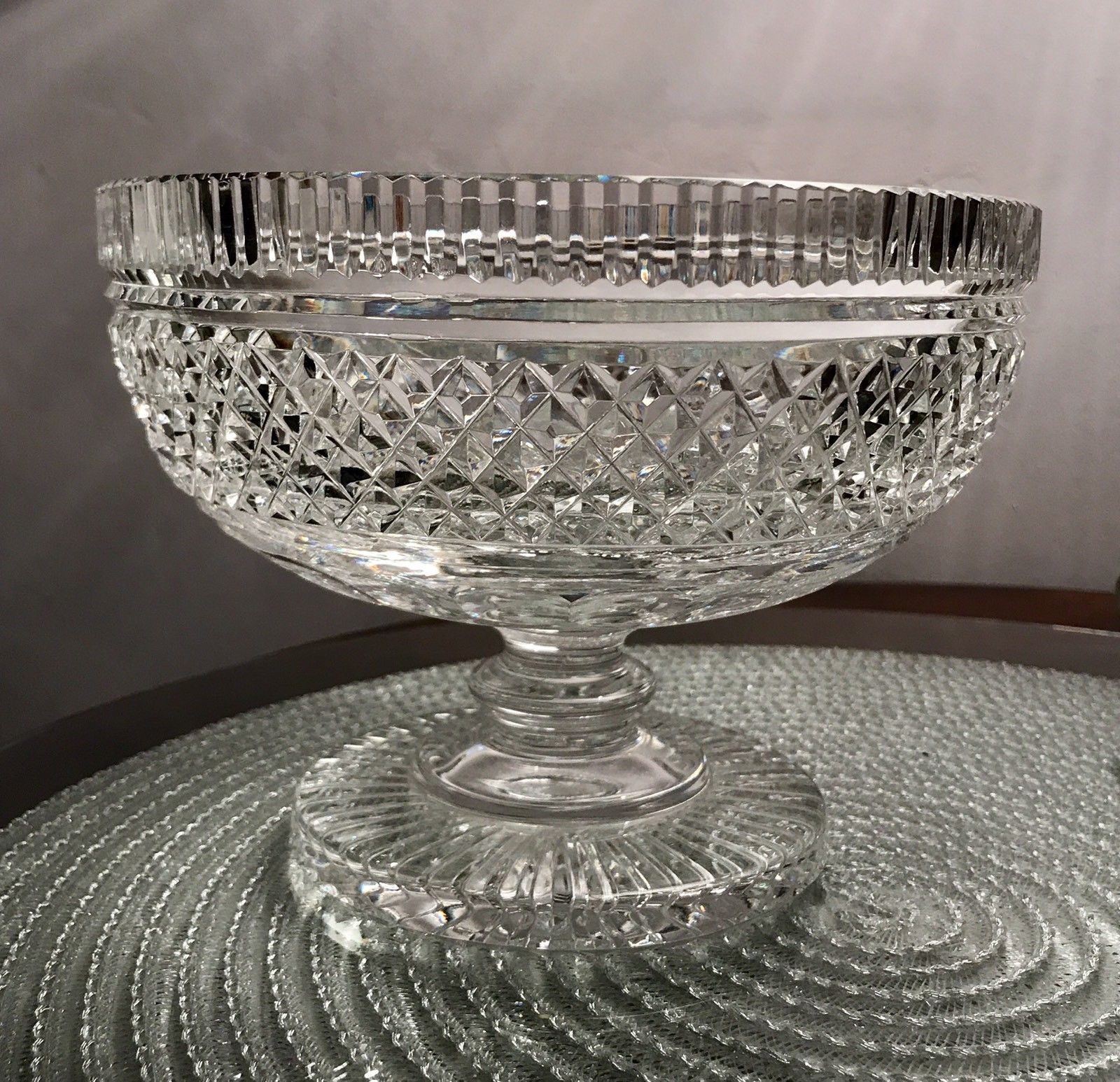 Master Cut Waterford Crystal 7" Castletown Footed Pedestal Bowl Vintage Signed