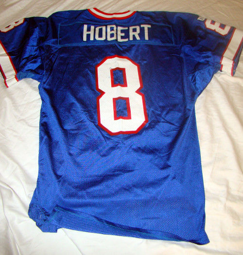 BUFFALO BILLS GAME USED 1997 HOME BILLY JOE HOBERT JERSEY #8 WILSON SIZE 48