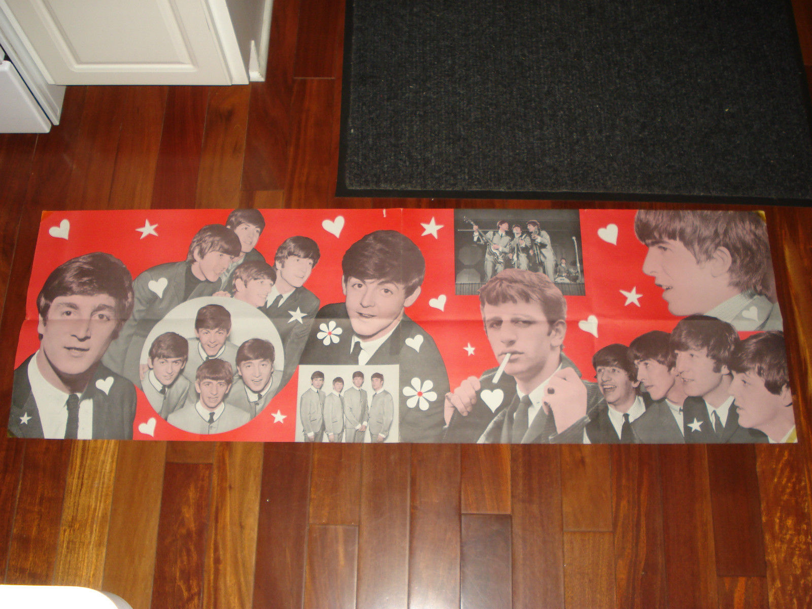 1964 BEATLES BANNER POSTER 17" X 53", ORIGINAL, NOT THE COMMON DELL POSTER, RARE