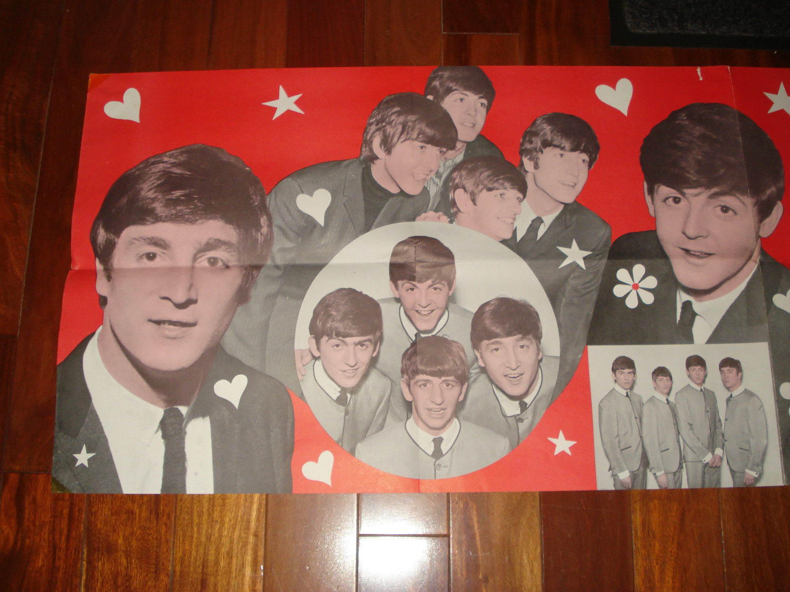 1964 BEATLES BANNER POSTER 17" X 53", ORIGINAL, NOT THE COMMON DELL POSTER, RARE