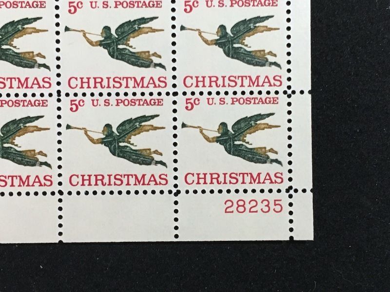 U.S: #1276a 5¢ CHRISTMAS ANGEL MINT SHEET100 NH OG