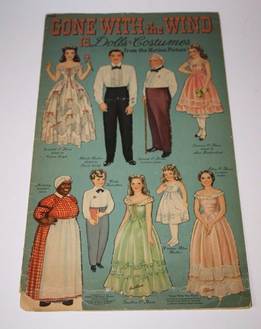 Vintage Original Uncut "Gone With The Wind " Paper Dolls