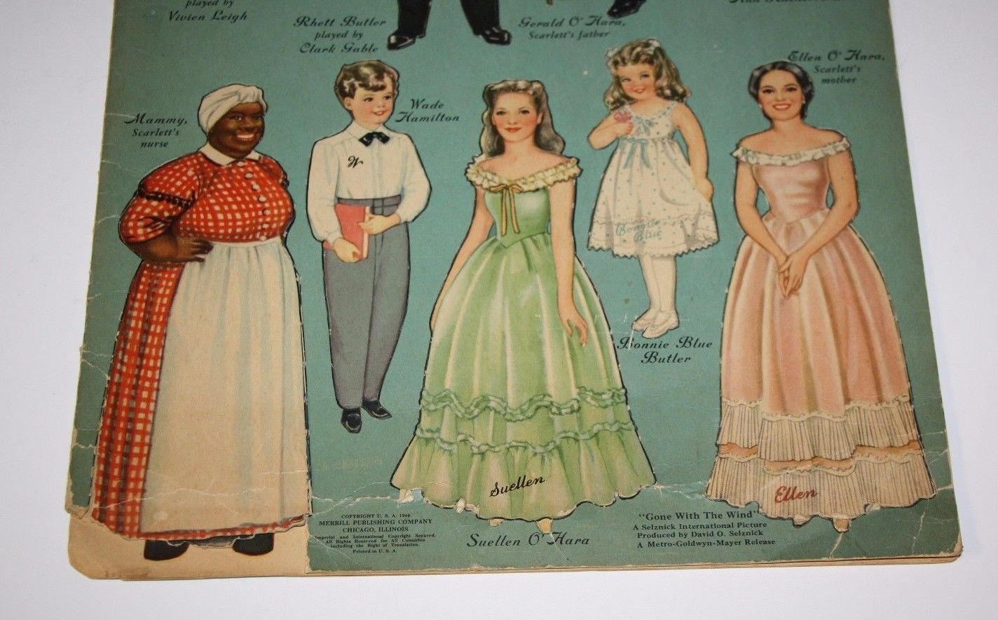 Vintage Original Uncut "Gone With The Wind " Paper Dolls