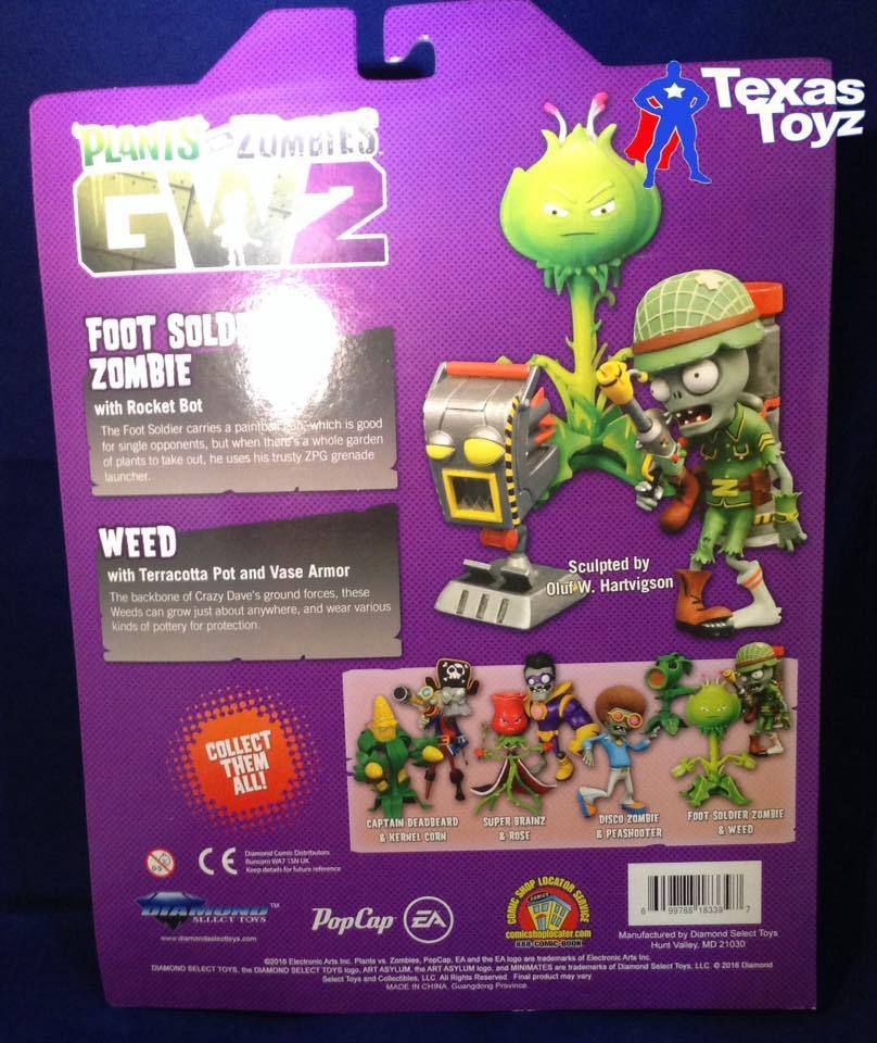 DST Toys Plants vs. Zombies  Weed vs. Soldier Zombie Action Figures 2pk