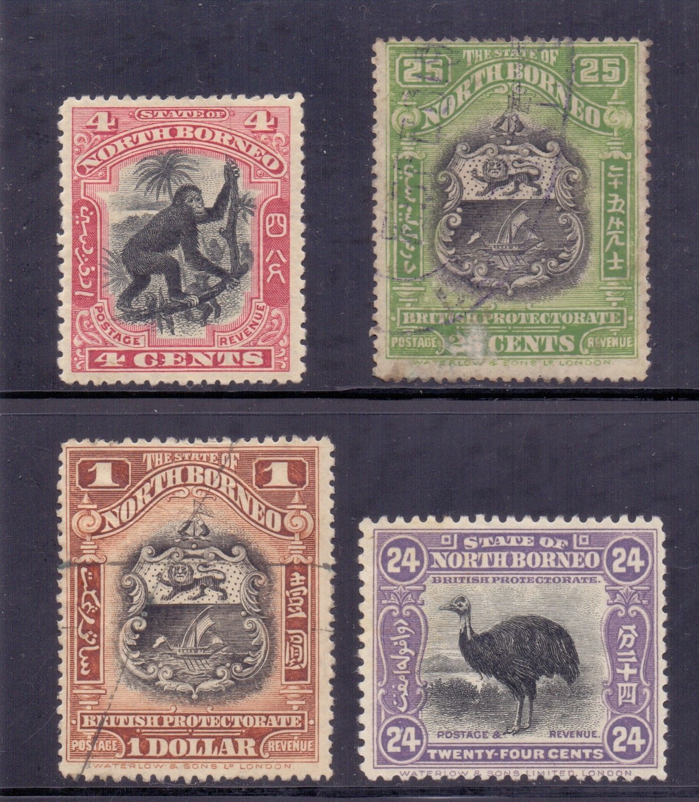 North Borneo. 4 mint and used. 1900 to 1928. Stanley Gibbons Catalogue £199