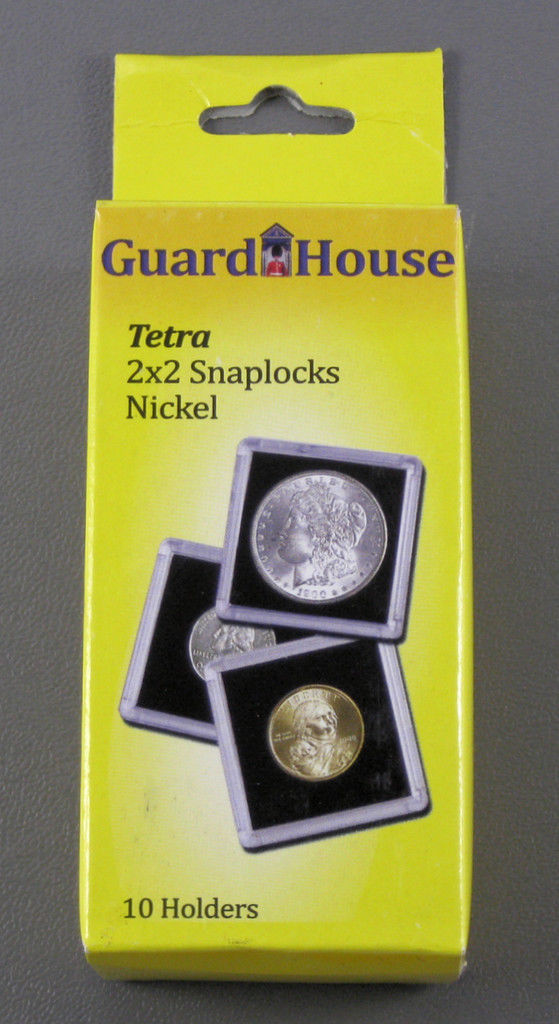 10 - 2x2 Guardhouse Tetra Plastic Snaplock Coin Holders for Nickel