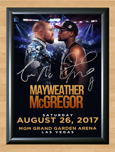 Floyd Mayweather Jr. vs Conor McGregor Signed Autographed A4 Print Poster Photo