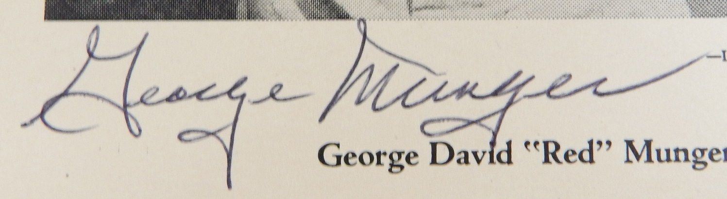 George Red Munger Signed 6" x 8" Hard Cut International News Photo JSA Auto