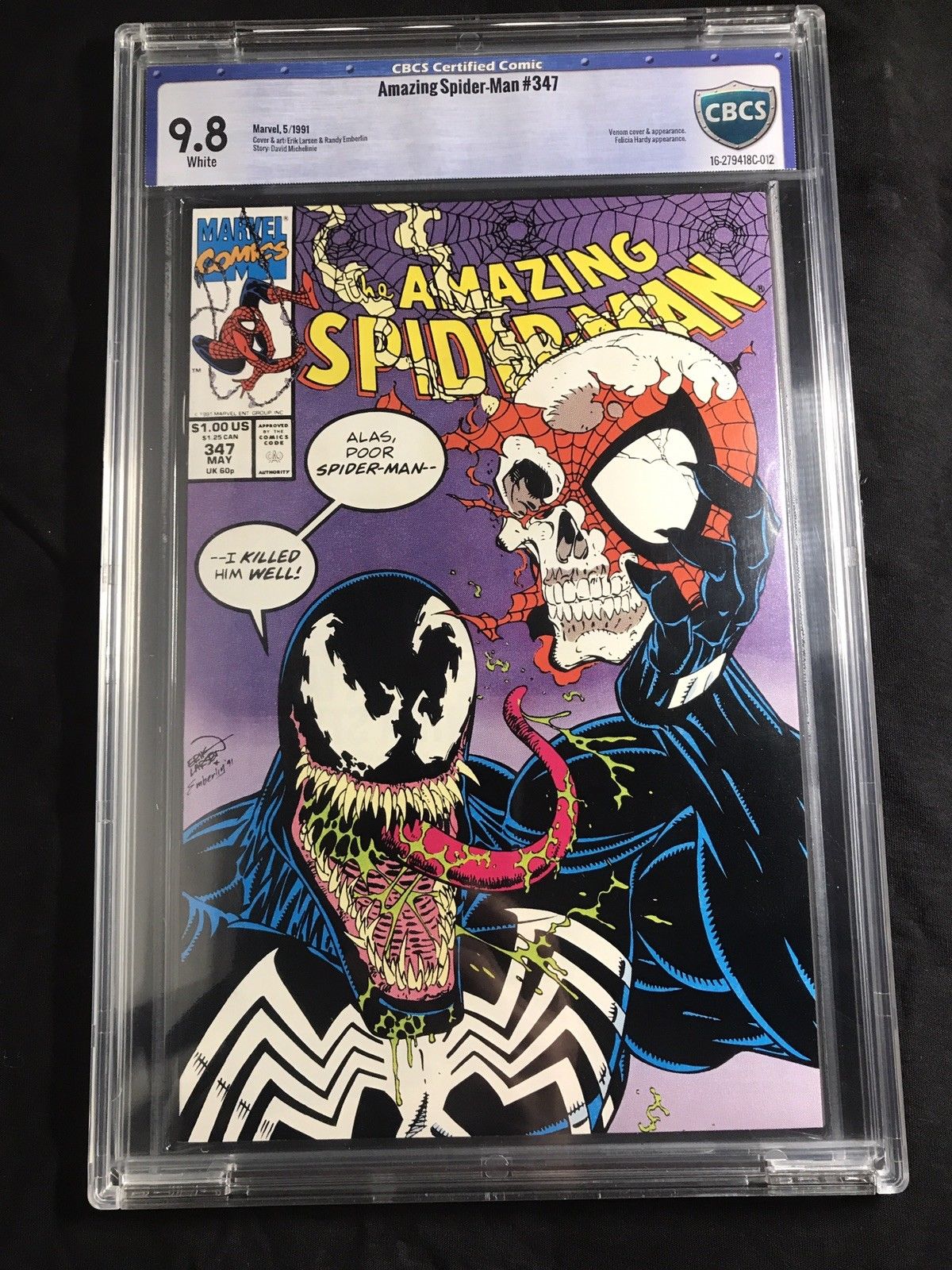 amazing spiderman 347 Cbcs 9.8 Not Cgc Pgx Venom Marvel High Grade carnage