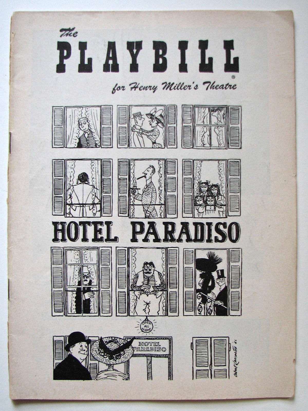 1957 ANGELA LANSBURY DEBUT HOTEL PARADISO SOUVENIR PROGRAM AND PLAYBILL