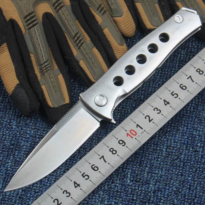A0248 Customed Tactical Folding Knife With D2 Blade and 420 Full Steel Handle