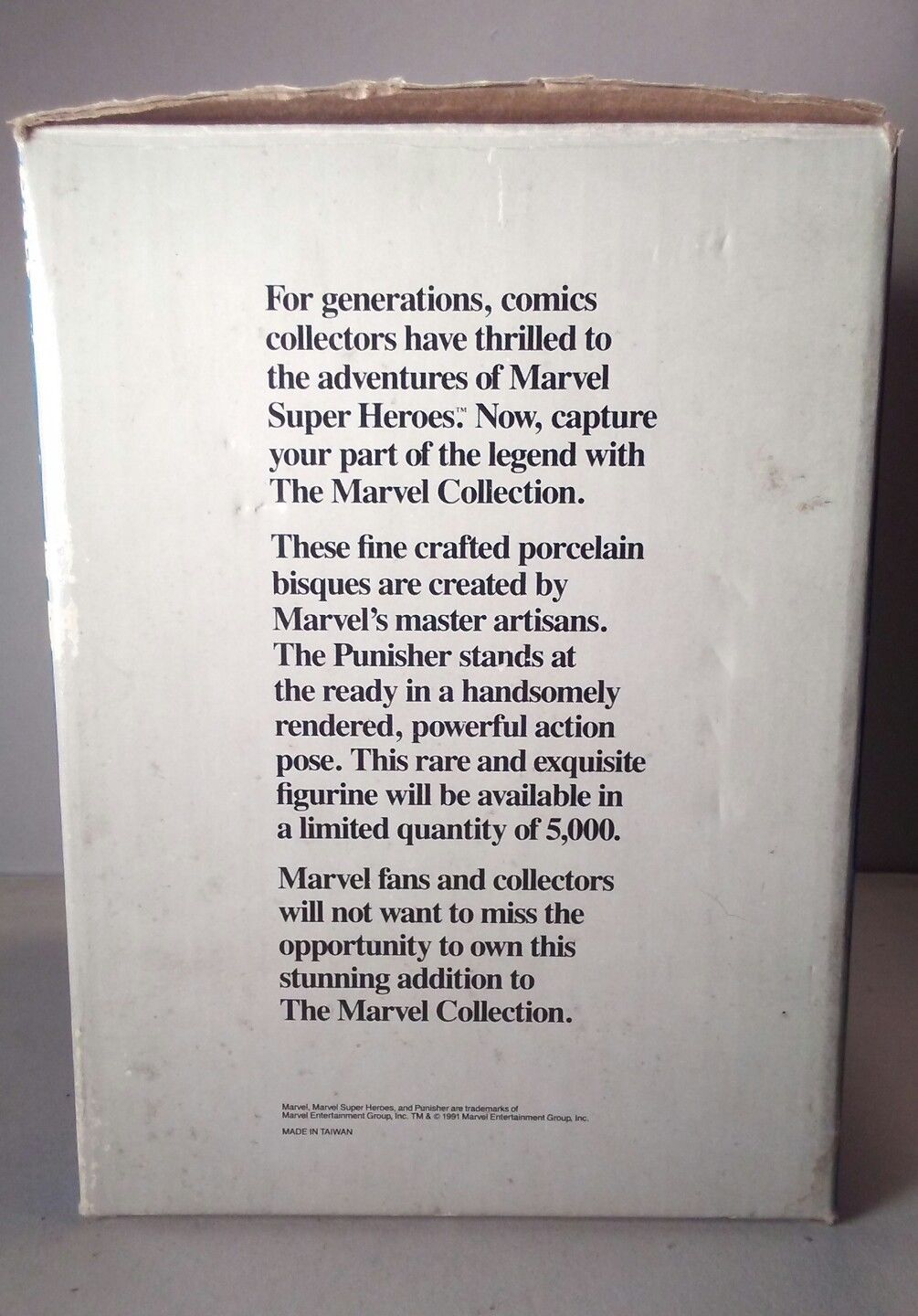 marvel THE PUNISHER ceramic statue MARVEL COLLECTION with COA 1991 8in. #6057