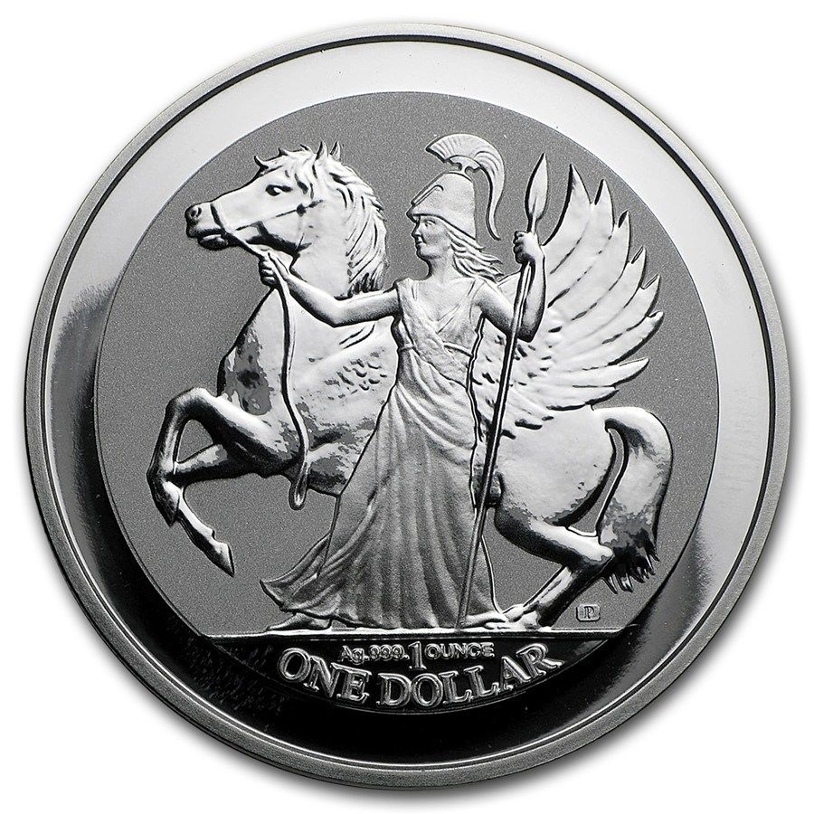 2017 British Virgin Islands 1 oz 999 Fine Silver Pegasus Reverse Proof