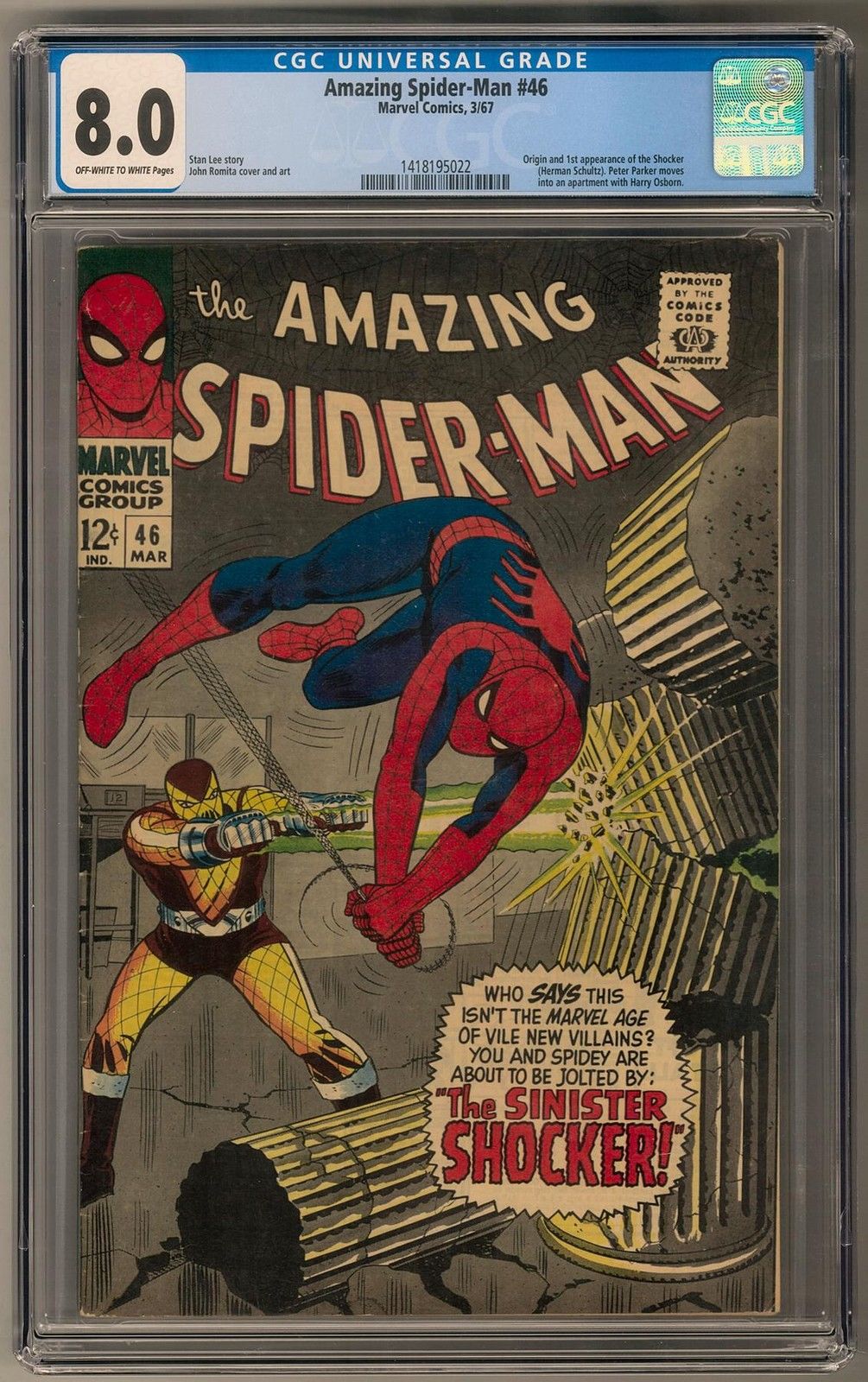 Amazing Spider-Man #46 CGC 8.0 (OW-W) 1st Shocker Appearance