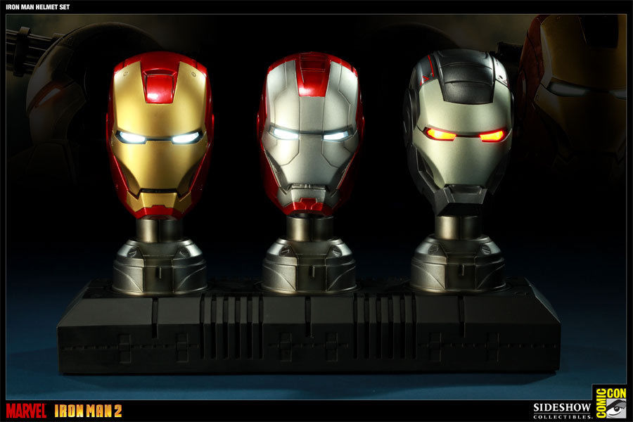 Sideshow IRON MAN 1/3 SCALE HELMET SET statue maquette 008 Mark V VI War Machine