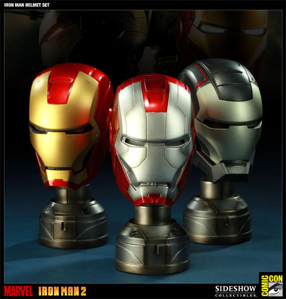 Sideshow IRON MAN 1/3 SCALE HELMET SET statue maquette 008 Mark V VI War Machine