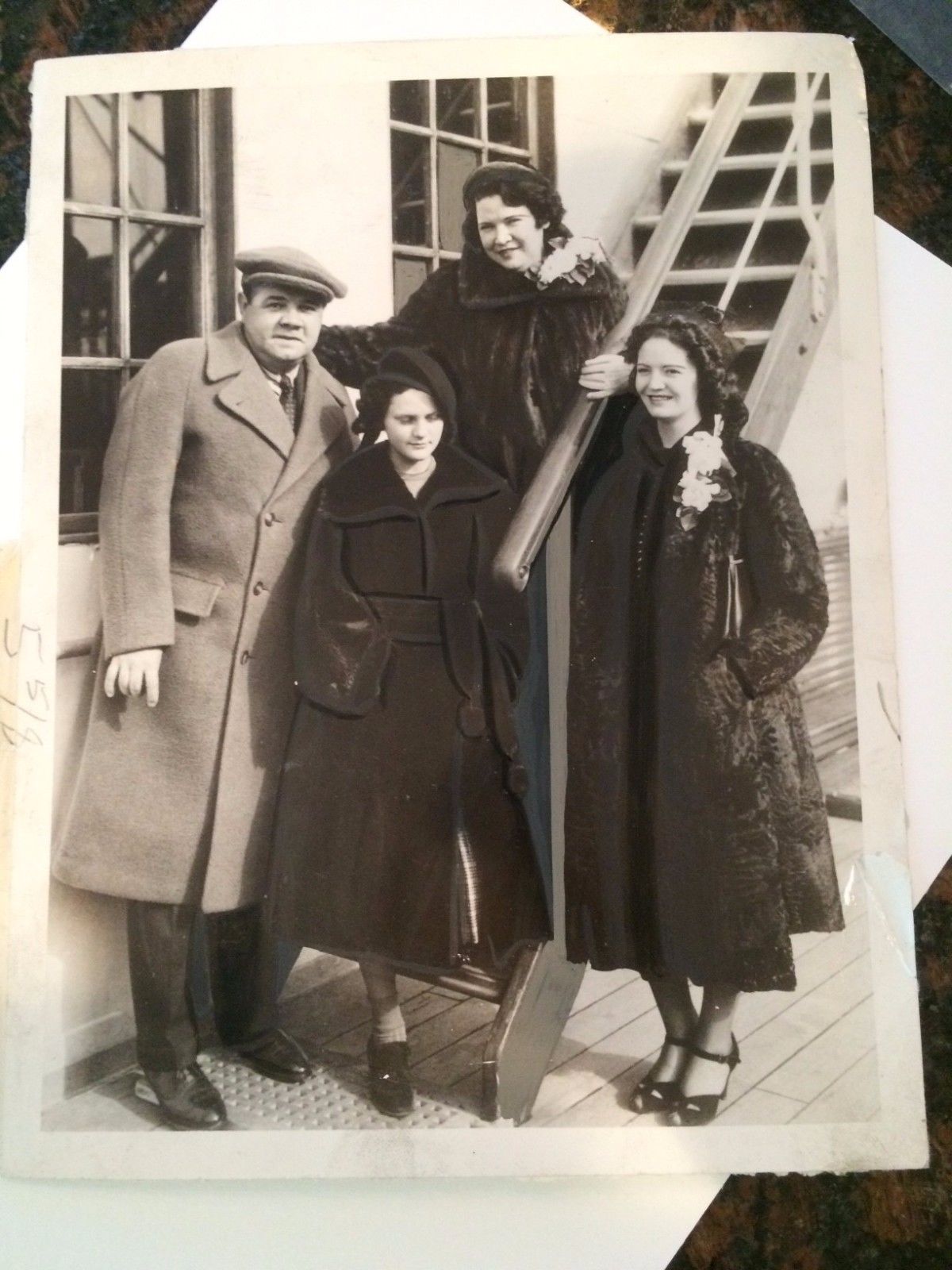 1937 Babe Ruth New York Yankees Legend & Family - Vintage Original Photo