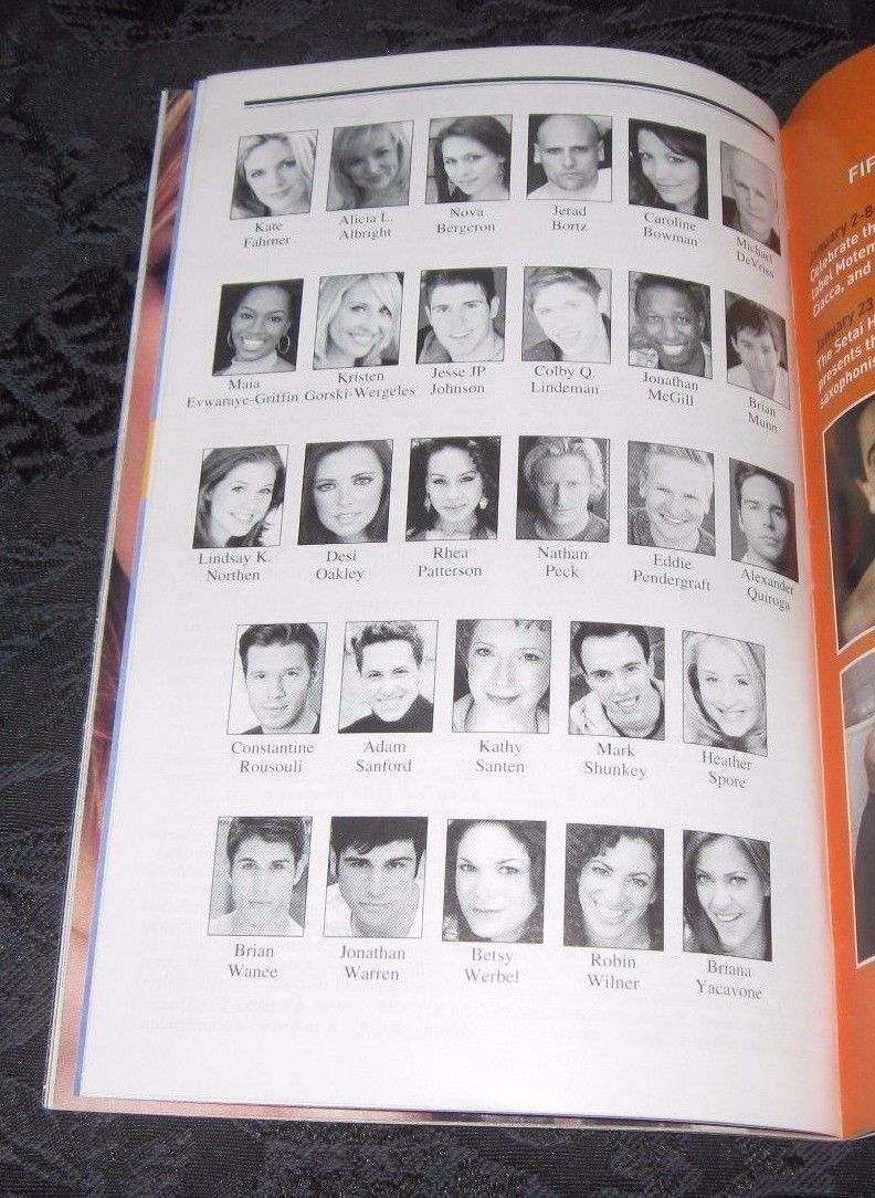 Cast signed Playbill WICKED at the Gershwin Theatre, NYC, January 2012