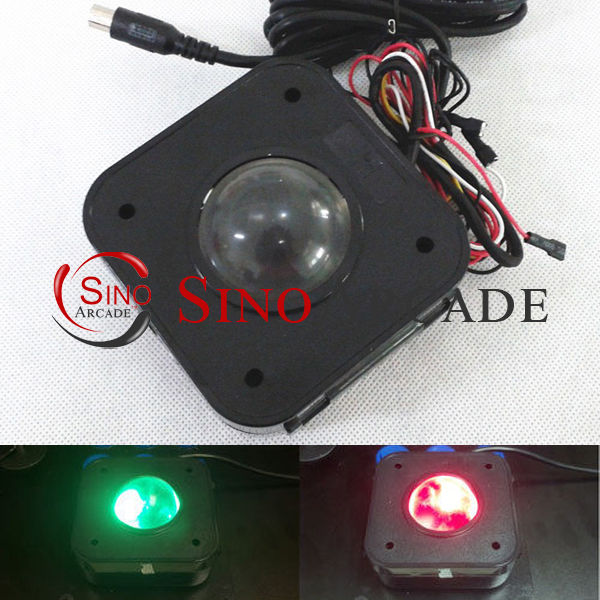 Illuminated 4.5cm Round Arcade Game Lit LED Trackball mouse Jamma PCB connector