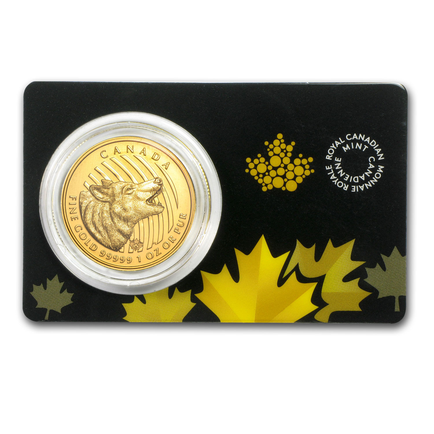 2014 Canada 1 oz Gold Howling Wolf .99999 BU (Assay Card) - SKU #81490