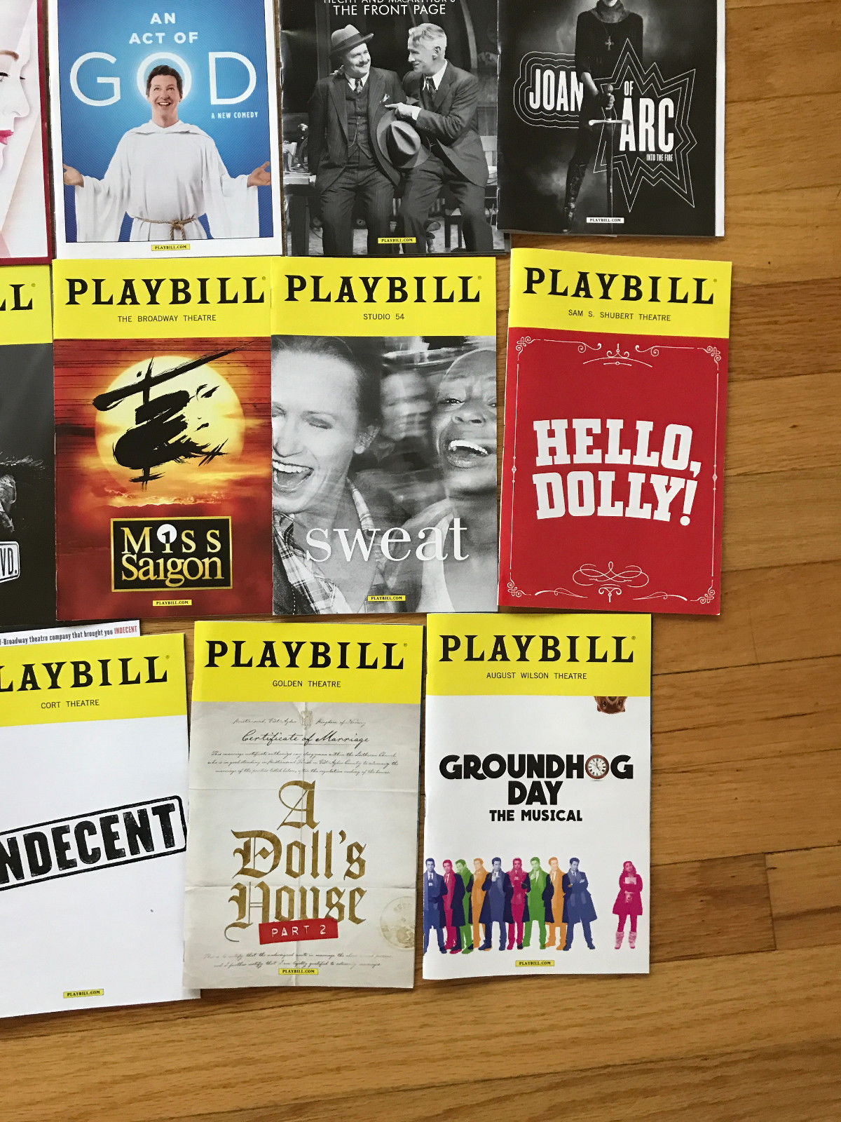 19 Playbills: Origiinal Cast of Hamilton, Evan Hansen, Hello Dolly Revival...