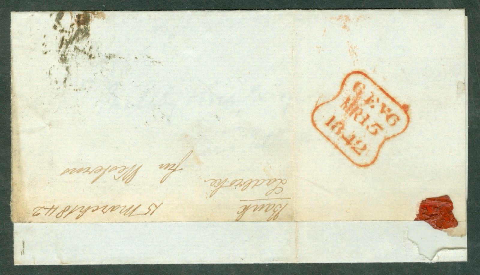 SG 8 1d red brown plate 17 lettered D.C. Used on cover. Tied with a black...